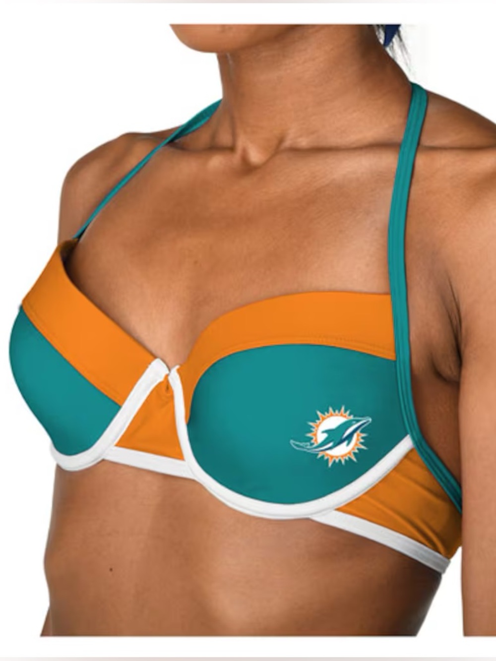 NFL Miami Dolphins Push-Up Bikini Top S